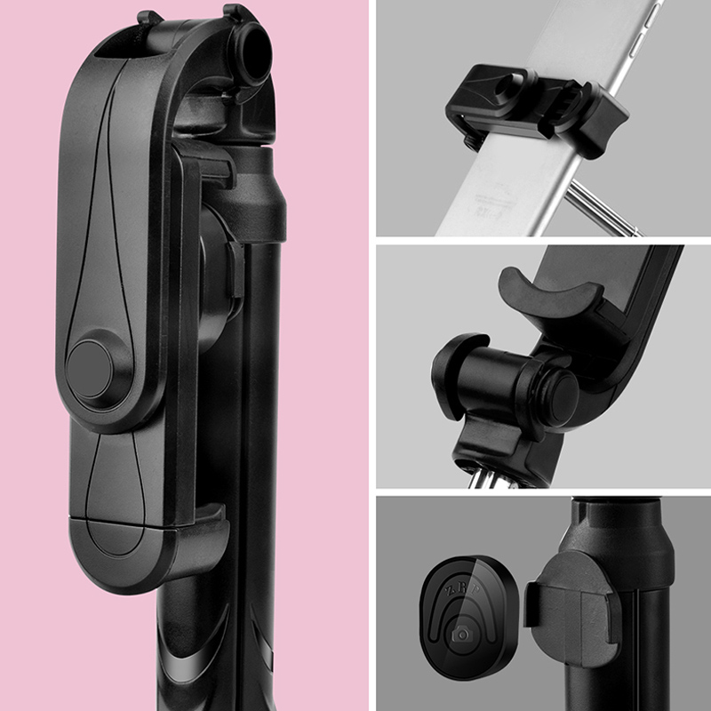4 w 1 bezprzewodowy statyw Bluetooth Selfie Stick z pilotem Selfie wysuwany składany Monopod dla iPhone Samsung Huawei
