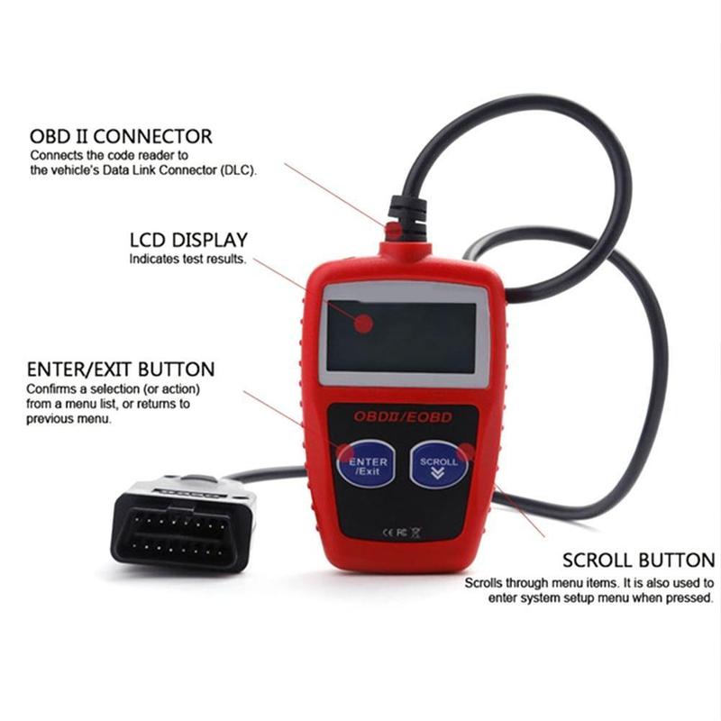 Universal All Car Fault Code Reader Engine Scanner Diagnostic Reset Tool Automobile Red Color Fault Diagnostic Instrument