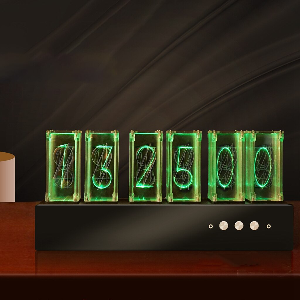 Modern Tabletop USB Nixie Tube Clock Large Display LED Digital Desk Clock Interior Living Room Home Decors Year