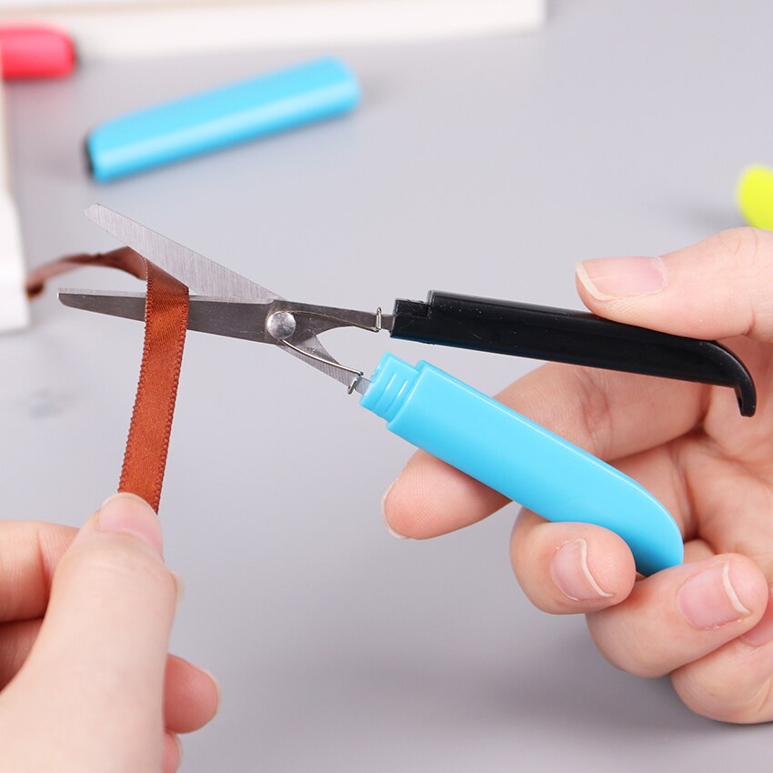 1PC Candy Portable Safe Scissors Paper Cutting DIY Art Office School Supply Pen Modeling Scissor