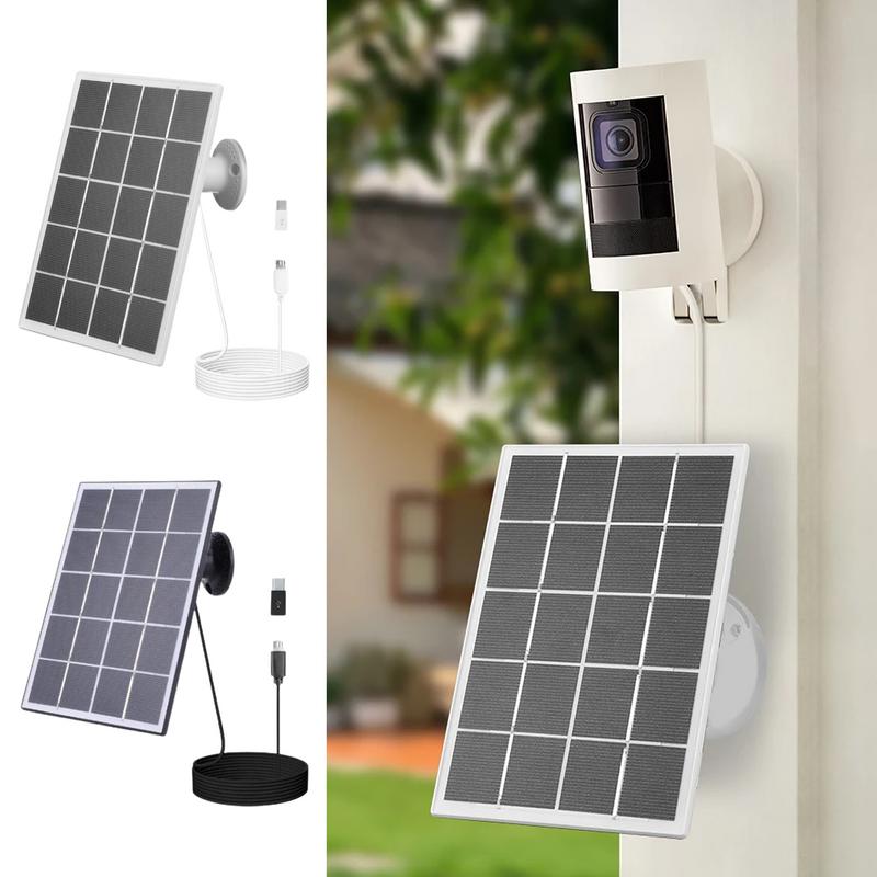 Camera Solar Panel 10W Solar Panel Charger 118 Inch Cable IP65 Waterproof Solar Panel For Home Security System 360 Adjustable