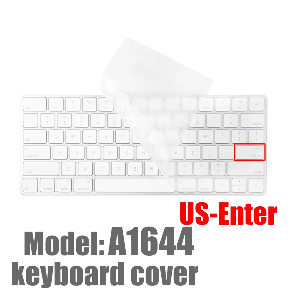 Für Magic Keyboard Silikon transparente Tastatur Schutzhülle für Apple IMac Tastatur 1843 A1644 A2520 A1314 A2449 wasserdicht: Blau