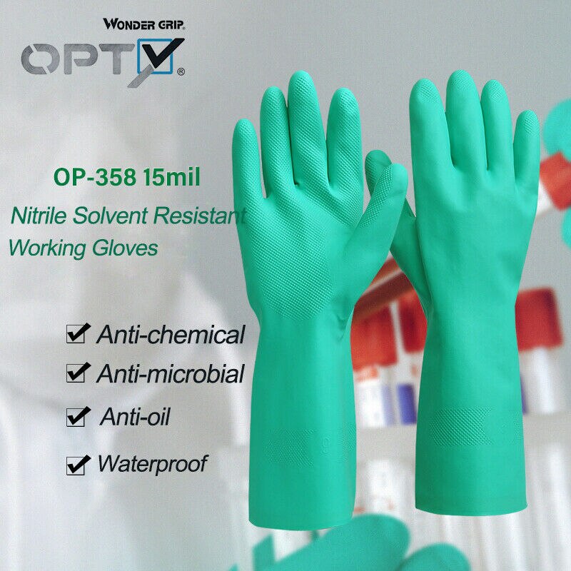 Wonder Grip Nitrile Solvent Resistant Safety Work Gloves Household Anti-oil Waterproo Dishwashing Cleaning Gloves Laboratory