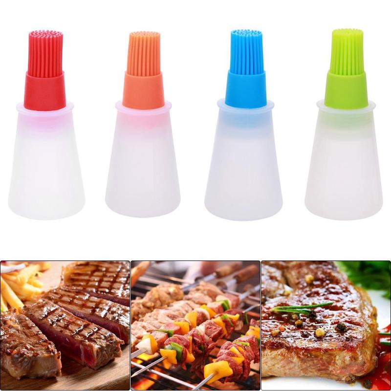 1 Stuks Draagbare Siliconen Olie Fles Met Borstel Grill Olie Borstels Vloeibare Olie Gebak Keuken Bakken Bbq Gereedschap Keuken Gereedschap voor Bbq