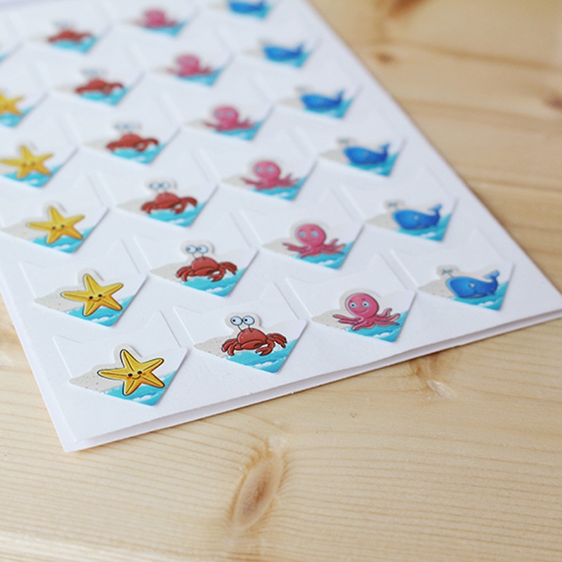 24 Pcs/Lot DIY Ocean Series Cute Paper Stickers For Photo Albums Excellent Handwork Frame Decoration Paper For Scrapbooking Set