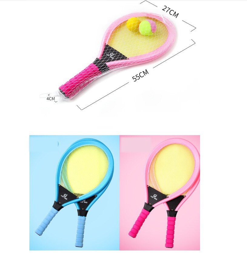 1pair Tennis Racket for Children Sports Training Indoor Outdoor Workout Equipment Tennis Accessory with 2balls 55*27cm