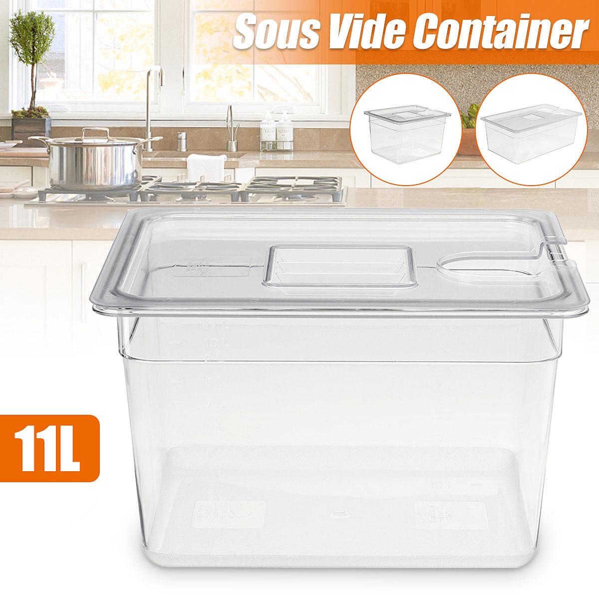 11L Sous Vide Cooker Container Stainless Steel Sous Vide Rack Cooking Set Detachable Divider Separator for Immersion Circulators