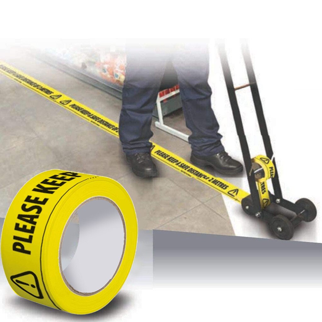 1 Roll Safety Warning Tape 2 Metre Apart Social Safe Distancing Floor Tape 33 m x 48mm Danger Remind DIY Tile Stickers