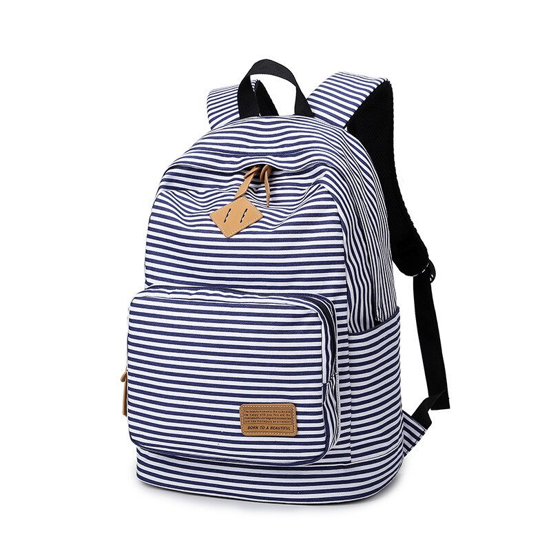 Grote Capaciteit Koreaanse Mooie Meisje Rugzak Vrouwelijke Student Schooltas Japanse Canvas Preppy Stijl Strip Reistas Vrouwen
