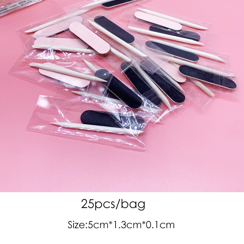 Lote de lijas para manicura , lote de 25 unids/paquete de limas para Nail Art, limas de uñas con gotitas, papel de lija para esmalte gris 100/180 Natural: Press On Set
