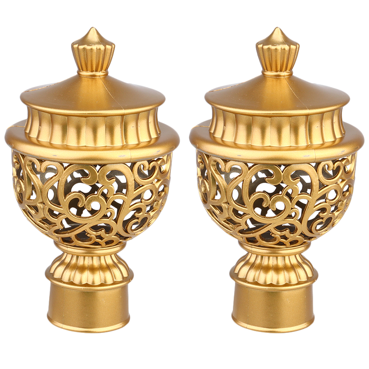 Curtain Rod End Decorative Finial Cap Pole Hollow Plug Rail Hole Fittings Bracket Caps Ends Closing Window Fitting Rods