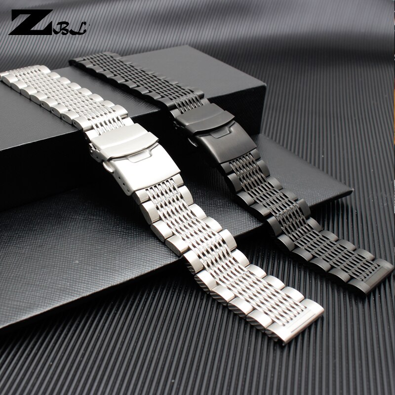 Rostfritt stål klockarmband 20mm 22 24mm solid metall klockarmband för huawei samsung klockarmband armbandsur armband