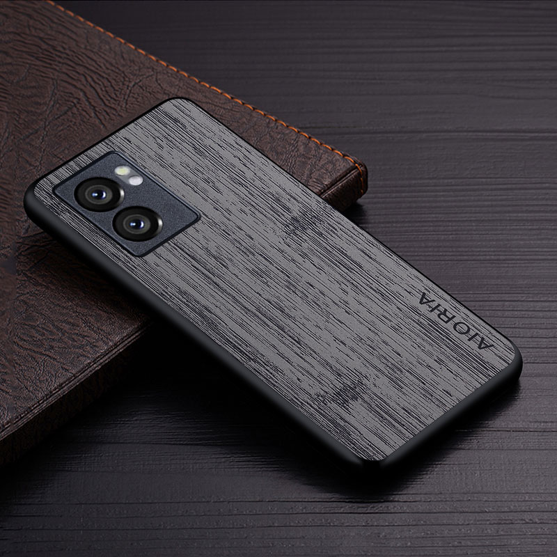 Coque pour Oppo A57 A57S A57E A74 A77 A77S A95 ACE2 4G 5G funda motif bois de bambou housse en cuir coque de luxe pour Oppo A77: plastique / Gris foncé
