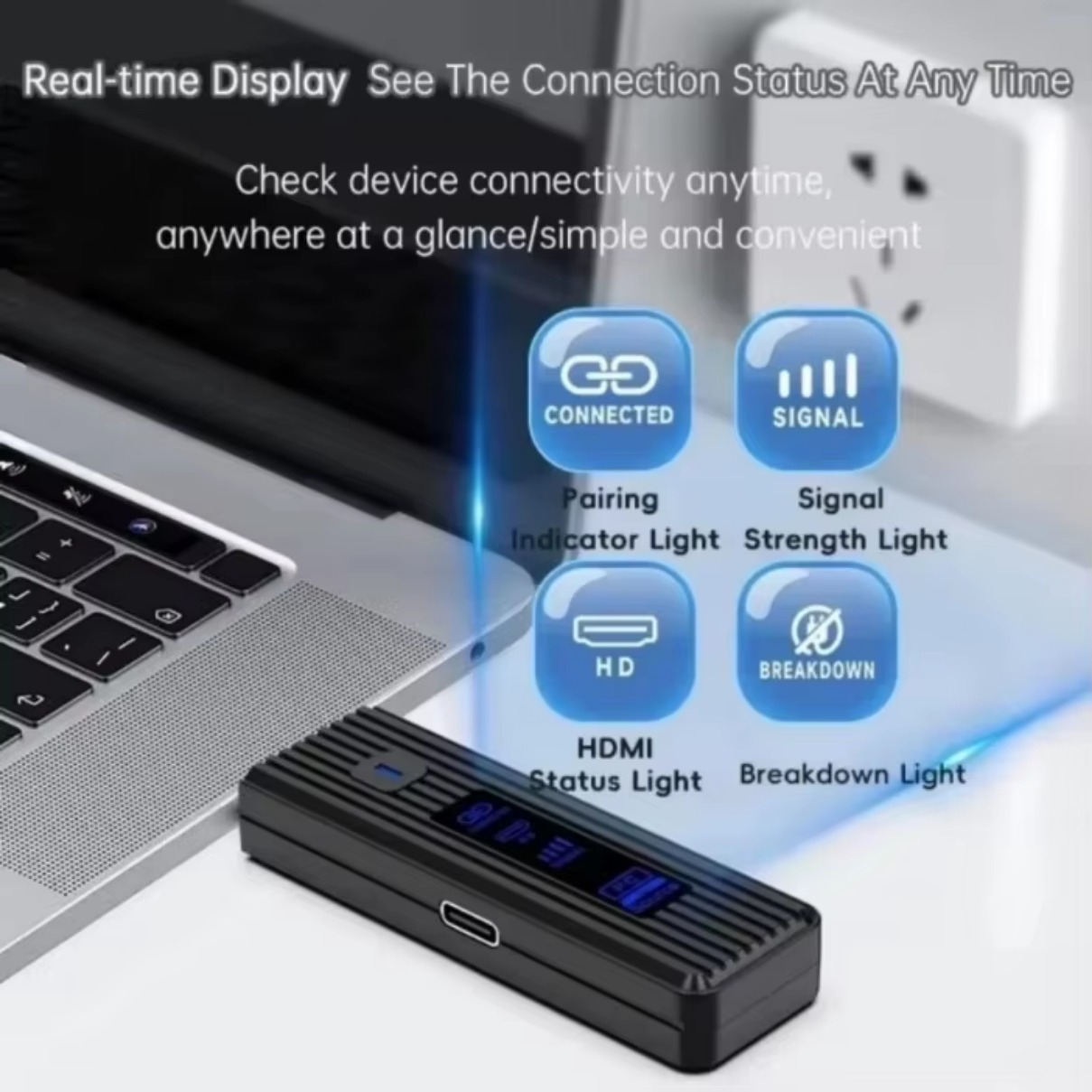Uppgradera 50m trådlös hdmi-videosändare/mottagare kit hdmi-förlängare adapter tv-stick dongle för skärm, projektor, bärbar dator