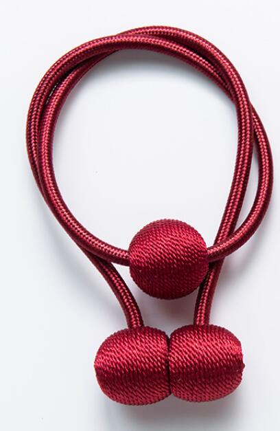 Magnetiska gardinbindningar klämmor legering stickmönster slipsspännen klämmor gardinbindningsring baksidor med kulmagnet: Röd