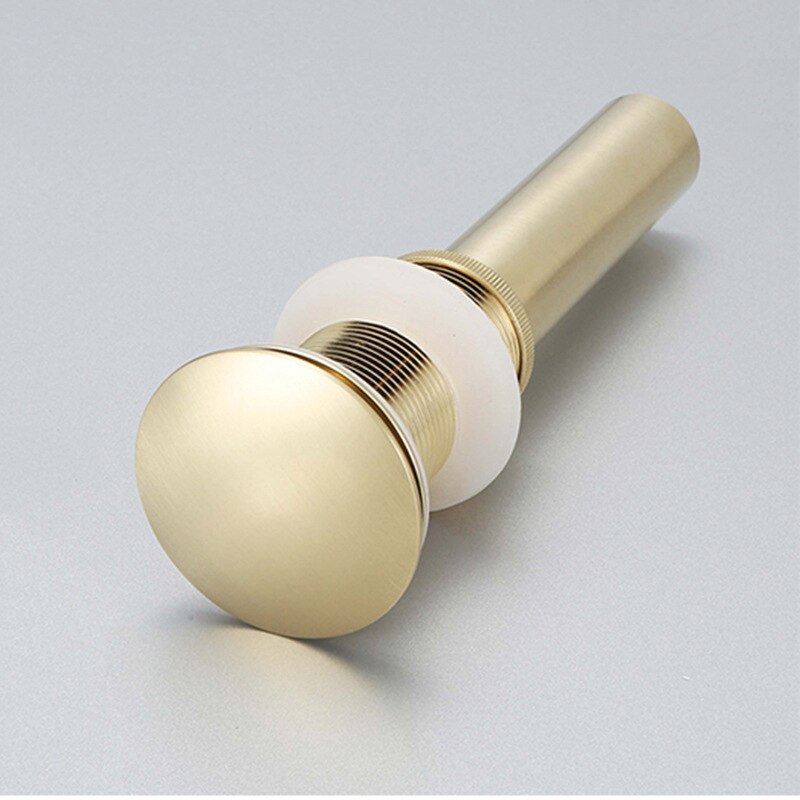 Luxury Gold Bottle Trap Brass Round Siphon Brushed Gold P-TRAP Bathroom Vanity Basin Pipe Waste With Pop Up Drain