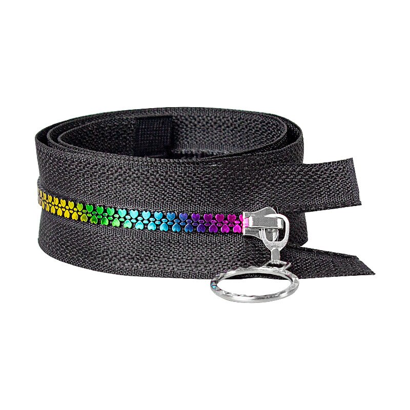 5# Resin Zipper 15-60cm Close-end Zipper Colorful Heart Shape Tooth Zipper Jacket Coat DIY Sewing Accessory Bag Supply Trim: Gold / Option1