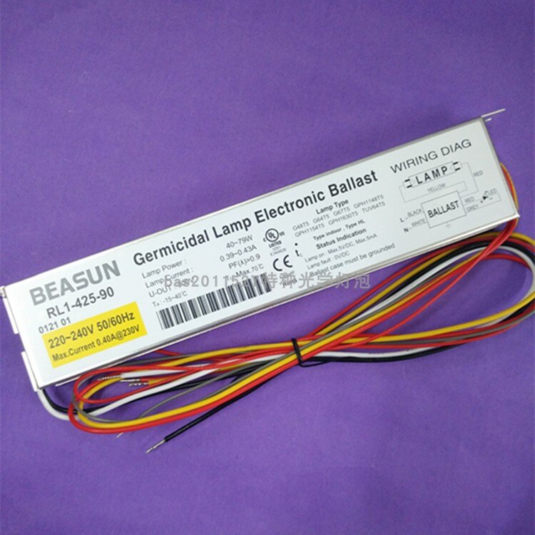 230V Germicidal Lamp Electronic Ballasts UV Ballast RL1-425-90 UL CE Certificates for UV Lamps