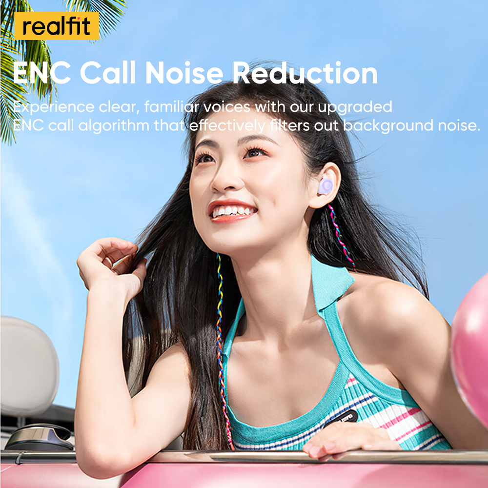 Realfit F4 Mini ANC auriculares Bluetooth 40dB cancelación activa de ruido HIFI auriculares inalámbricos de graves pesados para realme xiaomi