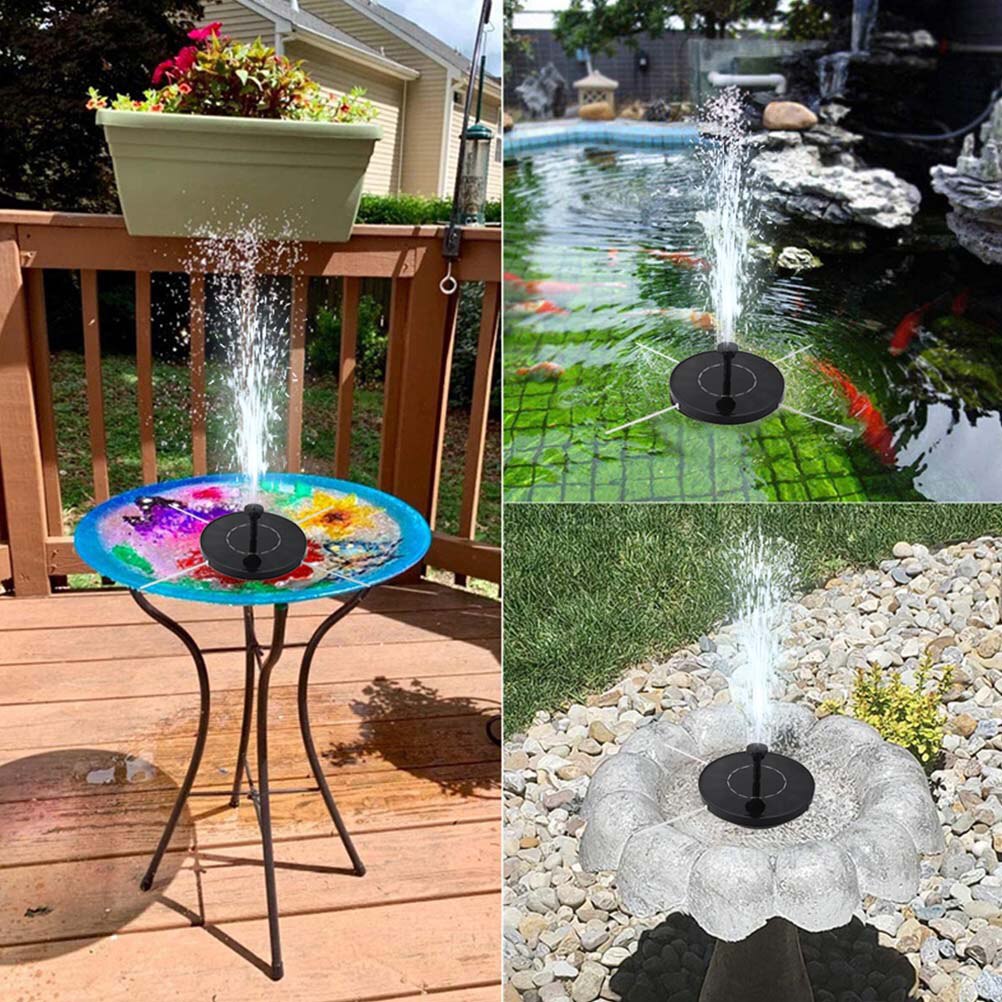 1 Set of Round Solar Fountain Solar Powered Water Pump Waterfall