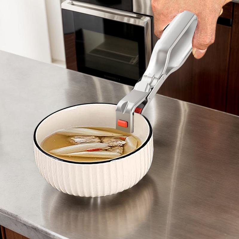 Clip para plato , Clip para cuenco antiescaldaduras, pinza con mango ergonómico, soporte de abrazadera para sartenes, freidoras de aire, hornos de vapor