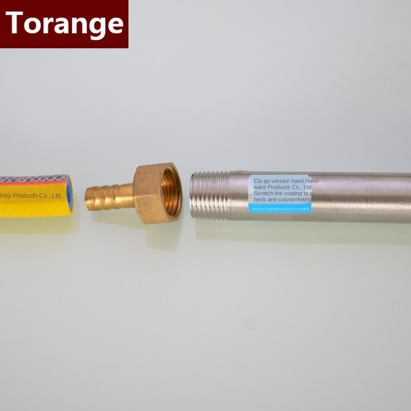 304 stainless steel extension pipe 1/2IN 3/4IN 1 IN lengthened double outer wire seamless pipe DN15 water pipe fittings