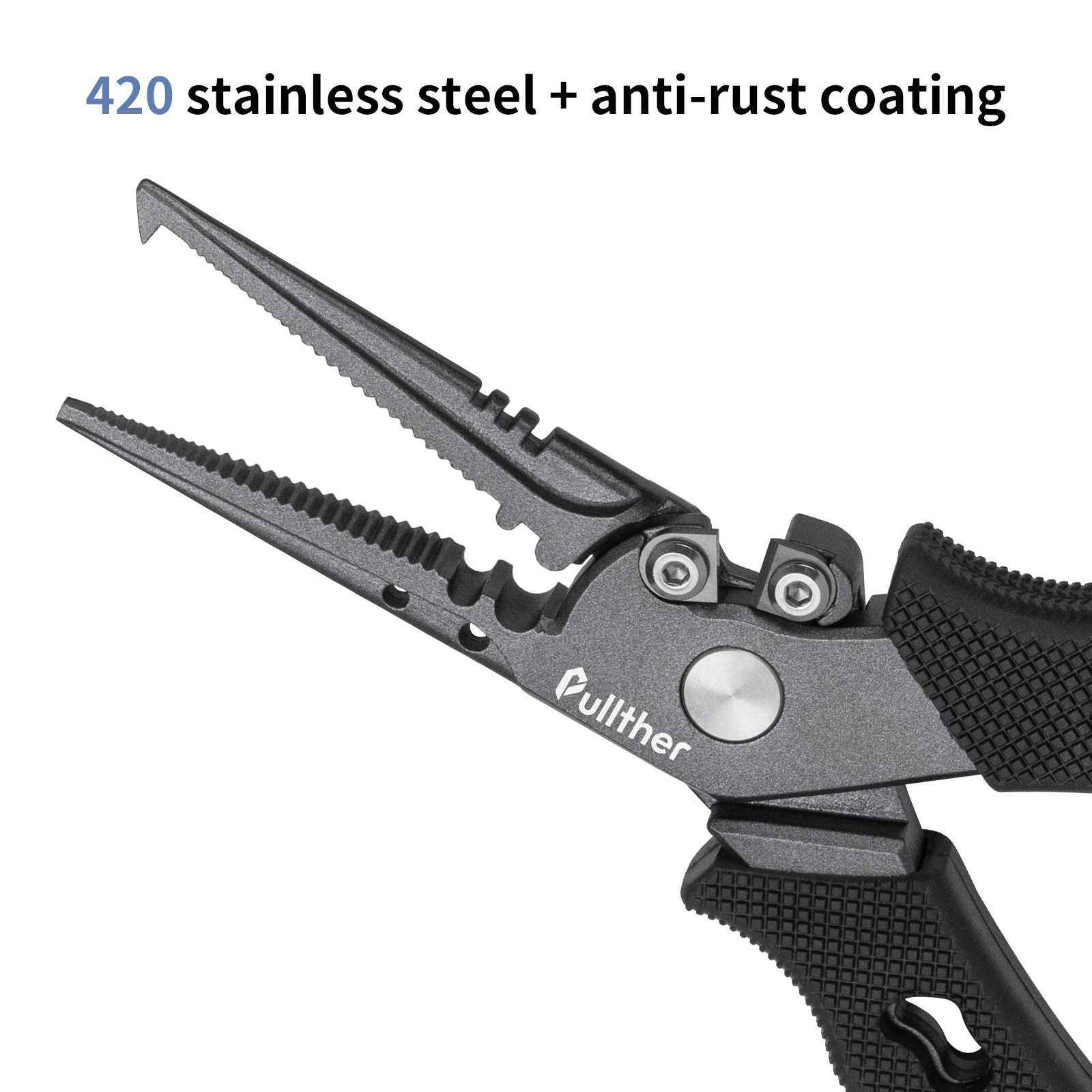 Alicates de pesca de acero inoxidable Pullther, cortadores de línea trenzada multifuncional, juego de alicates removedores de anzuelos, herramientas de aparejos de pesca