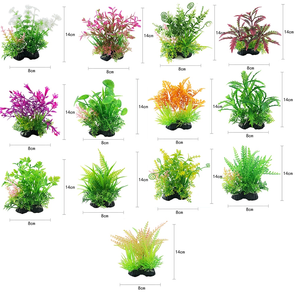 Simulatie kunstplanten decor water ornament plant aquarium 14cm decoratie