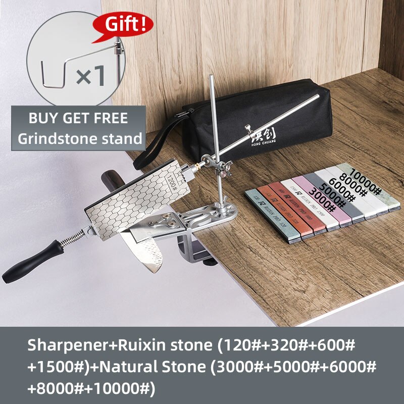 Knife Sharpener Grinder Sharpening Machine Diamond Bar Set Stone Whetstone Tools Kitchen Accessorie Ruixin pro: HC0806 Set G