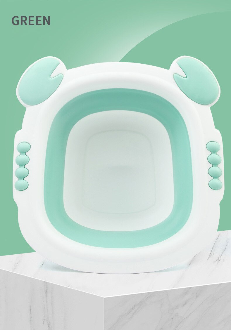 Baby Neugeborenen Klapp Waschbecken Baby Arsch waschen Tragbare Baby Waschen Becken Kunststoff zerschmettern nachweisen Badewanne Gesicht Fuß Waschbecken: Grün