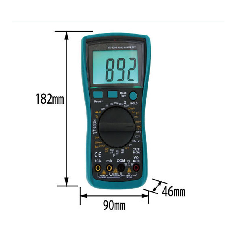 Digital Multimeter Handheld Electric Meter With LCD Display Backlight Portable Measuring Instrument Tester