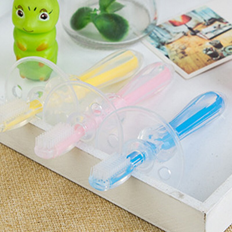 1 pces crianças quentes silicone deve ter cuidados escova de dentes para o bebê escova de dentes macia