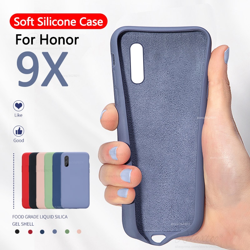 2019 Líquido suave Capa de Silicone para huawei honor 9x9 x caixa do telefone para huawei honor 9 x pro 9xpro cobertura tup couqe capa À Prova de Choque