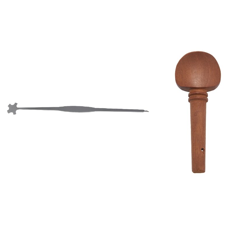 1Pc Stainless Steel Violin Sound Post Setter Repair Tool With 4Pcs 4/4 Size Violin Fiddle Tuning Peg Set