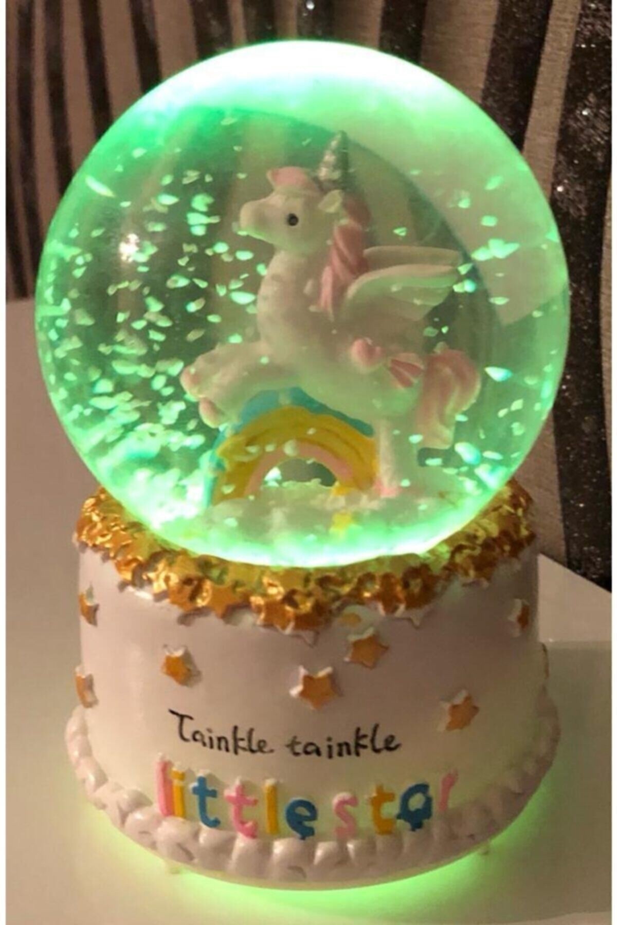 Medium Size Unicorn theme Snow Globe With Music And Lights