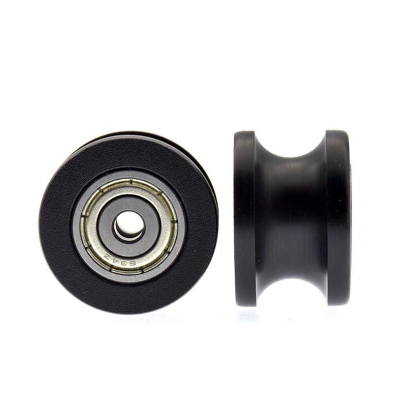 20pcs U groove POM Plastic coated bearing 634ZZ 4*25*16.5mm track guide roller bearing wheel nylon wrapped pulley for 10mm rail