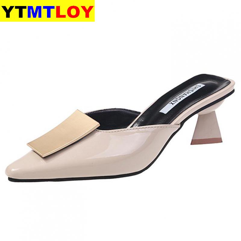 Sommer Frauen Sandalen Hochzeit Schuhe Braut Spitz Frau Hausschuhe Niedrigen Fersen Kleid Schuh alias mujer Zapatos Mujer Grün