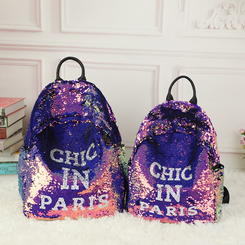 SHEE-mochila de lentejuelas brillantes con personalidad para mujer, mochila escolar para chica, bolsas de viaje de gran capacidad, bolsas de , mochila brillante