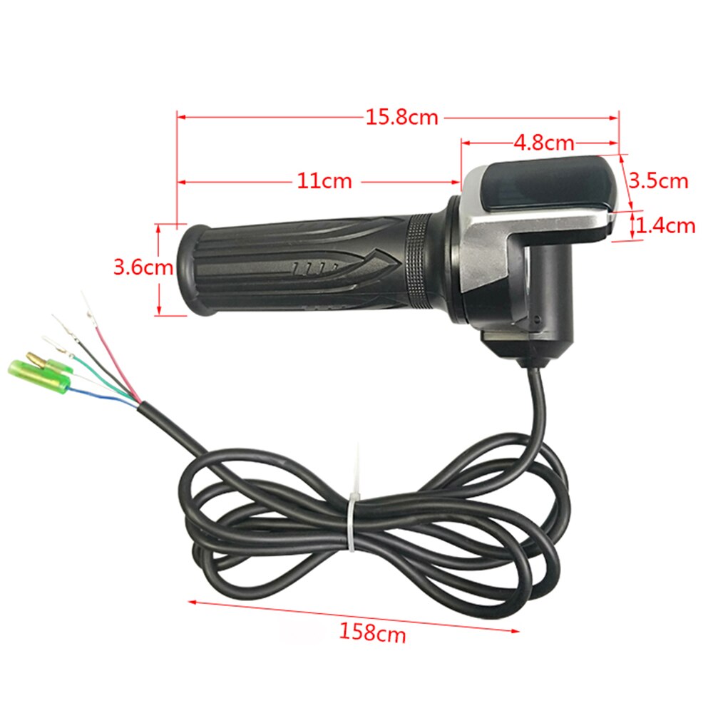 Empuñadura de acelerador de patinete eléctrico, bloqueo de Pedal de acelerador con bloqueo de llave, indicador de potencia, 36V/48V/60V