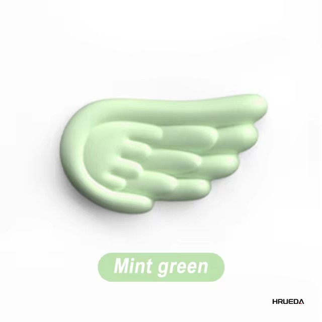 Toetsenbord Muis Polssteun Angel Wing Memory Foam Muismat Set Polssteun Ergonomisch Antislip voor Computer Laptop typen: Licht Groen