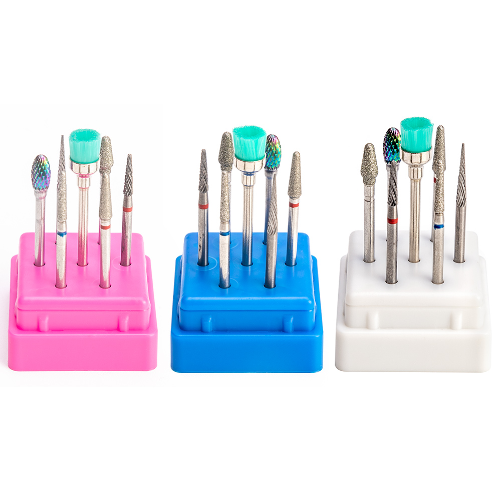 Dmoley-limas para manicura, Portabrocas, 3 colores, soporte de caja, organizador de cajas contenedor