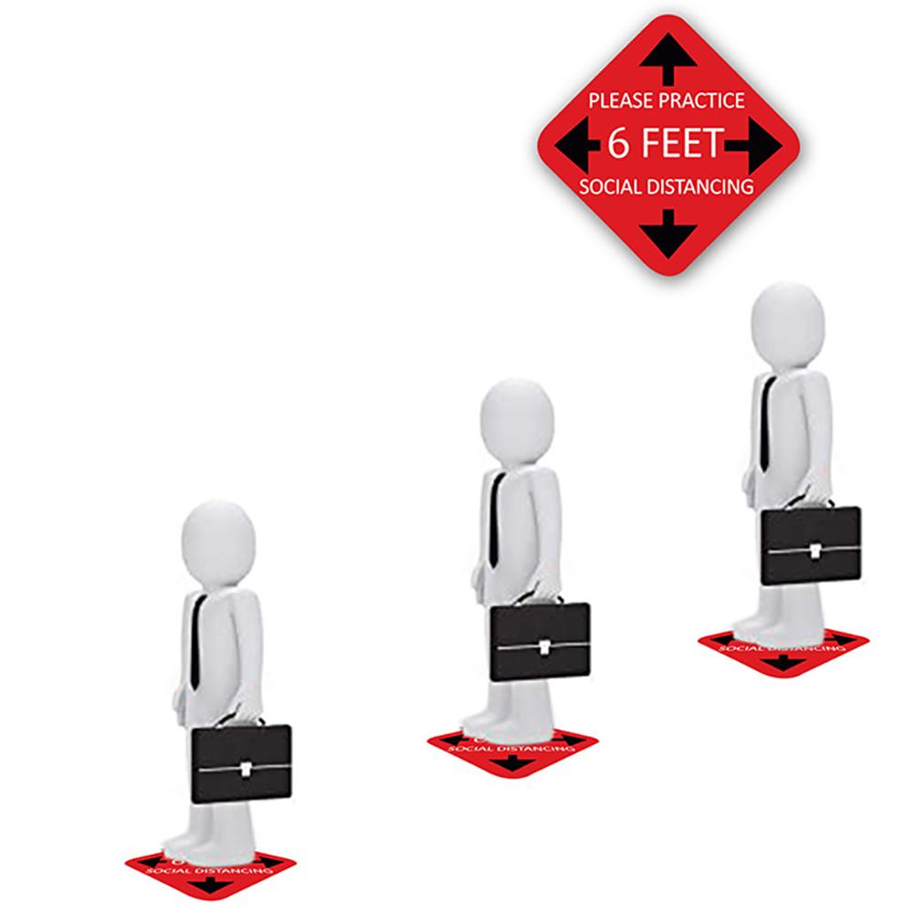 Interior Floor Adhesive Figure with Social Distance Marker "Keep Your Standing Distance Here" Floor Sticker floor decals