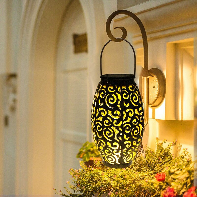 Solar Lanterns Outdoor Hanging, 2 Pack Solar Lights Outdoor Decorative, Cylinder Night Light Tree Lanterns