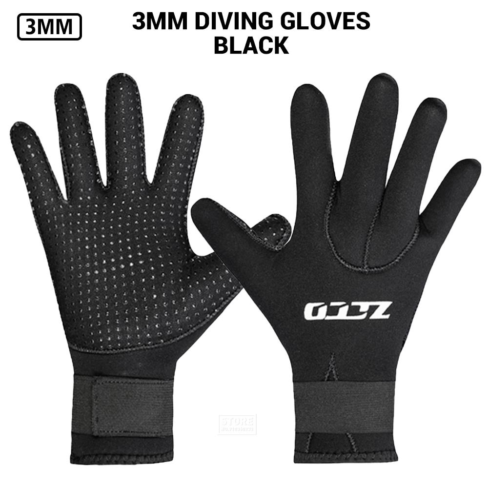 Guantes de neopreno de 3mm para buceo, aletas de natación, Surf, Kitesurf, equipo de pesca subacuática: G31 Black Gloves / L