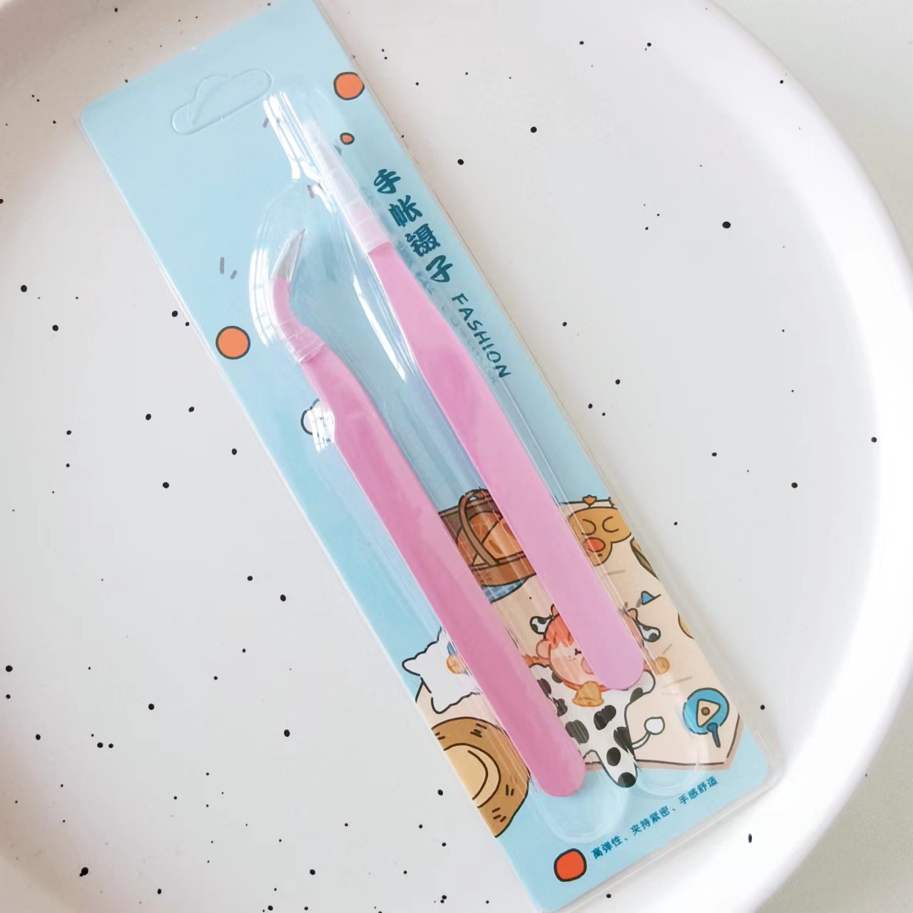 Minkys Aankomst Snoep Kleur 2 Stuks Pincet Tool Voor Tijdschrift Sticker Esd Schoonheidssalon Diy Staal Pincet Spot Accessoires