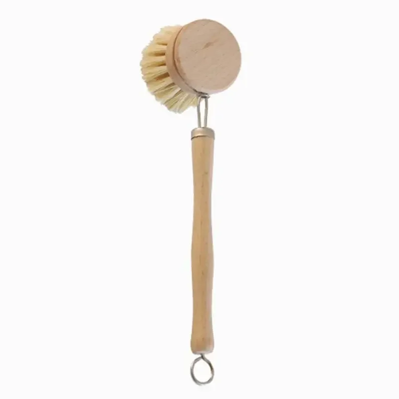 Brosse à vaisselle en bois de hêtre, manche long, outil de cuisine, ménage, livres menage nettoyage brosse vaisselle brosse de nettoyage pinceau patisserie brosse vaisselle cuisine eponge poignée brosse vaisselle bois: Black