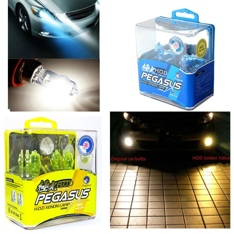 2x100 W 6000 K Super Wit 2800 K Xenon Gele Auto Hoofd Licht Lampen Mistlampen Lampen Lamp h1 H3 H4 H7 H8 H11 9005 9006 HB2 HB3 HB4