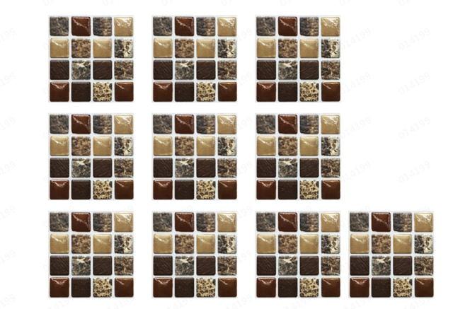 10pc 3d Crystal Tile Stickers Diy Waterproof Self-adhesive Wall Stickers Wall Art Decals For Bar Counter Kitchen Bathroom Decor: D