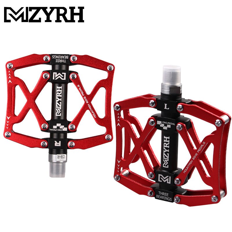 MZYRH Aluminuim MTB Mountain Bike 3 Sealed Bearing Bicycle Pedals Wide: Red