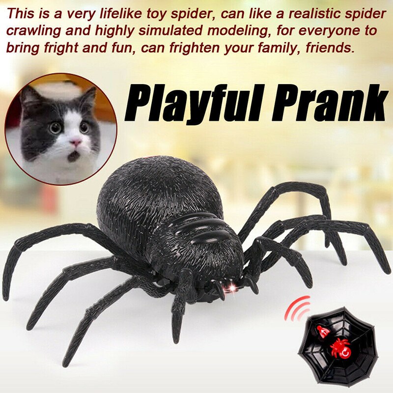 Scary Creepy Simulated Spider Remote Control Toys Prank Kids Child Halloween Party Decor BM88